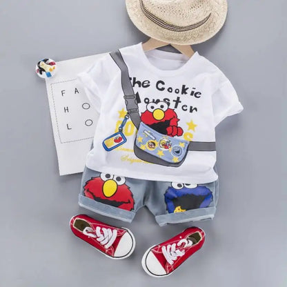 Tshirt +Denim Shorts 2 Pcs sets