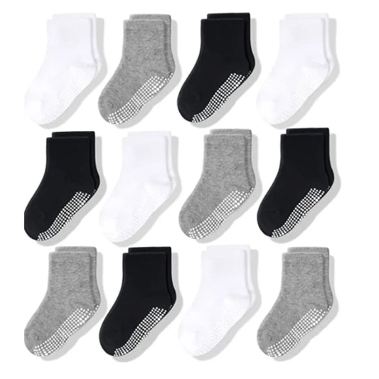 12 Pairs Cotton Non Slip Socks