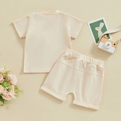 Hunny Bunny Embrodiery Short Sleeve T-Shirt and Shorts Set