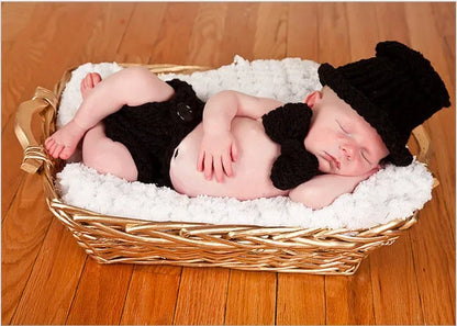 Lovely Dog Photo Shoot Props for Newborns Photography Accessories Boy Girl Birth Clothes Set New Born Knitted Costume Outfit