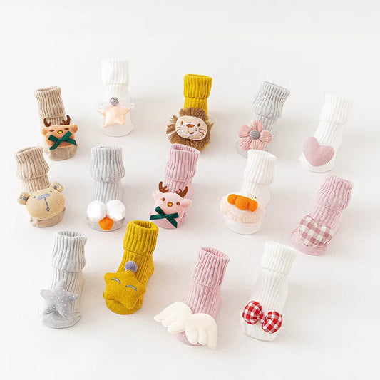 Cute Cartoon Baby 3D Doll Anti-slip socks