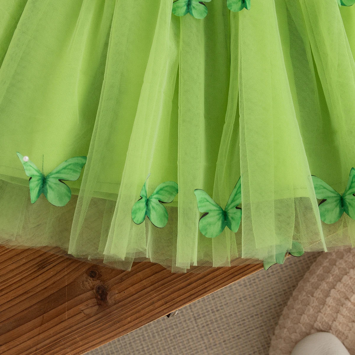 Floral Patterns And Bows Halter Puffy Girl Dress