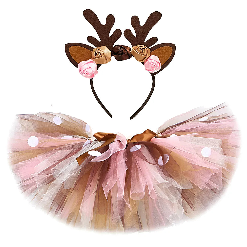 Christmas Reindeer Tutu Skirt Outfit