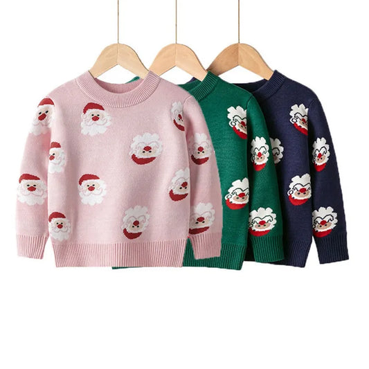 Winter Festive Santa Print Christmas Sweater