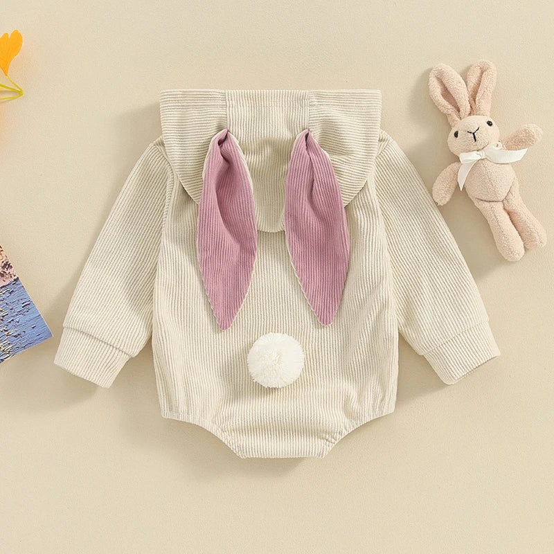 Long Sleeve Romper Bunny Bodysuit with bunny ears