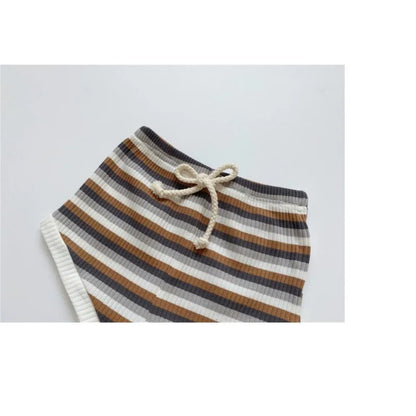 Summer 2 Pieces Toddler Infant Kid Baby Boy Clothes Sets Soft Short Sleeve T-shirt Tops Striped Shorts Summer Outifts Clothing