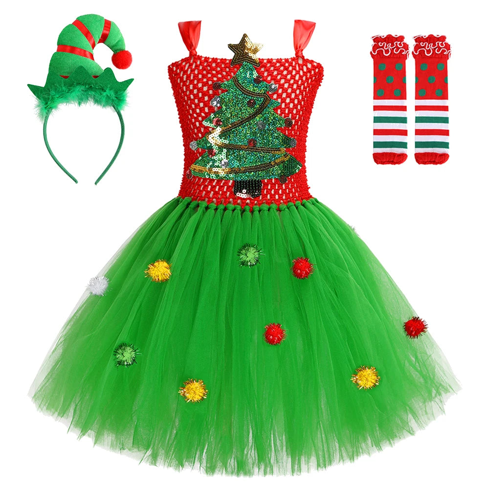 Christmas Girl Dress Baby Santa Claus
