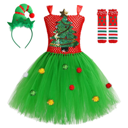 Christmas Girl Dress Baby Santa Claus