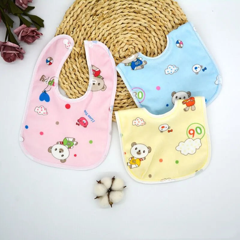 5pc Baby Cotton Cartoon Bibs