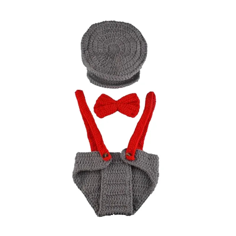 Lovely Dog Photo Shoot Props for Newborns Photography Accessories Boy Girl Birth Clothes Set New Born Knitted Costume Outfit