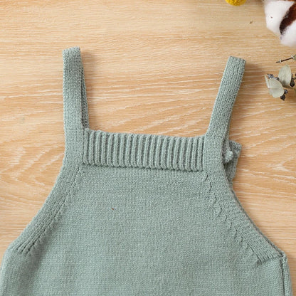 Bunny Easter Knit Rompers Sleeveless