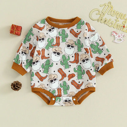 Baby Christmas Santa Gingerbread Romper