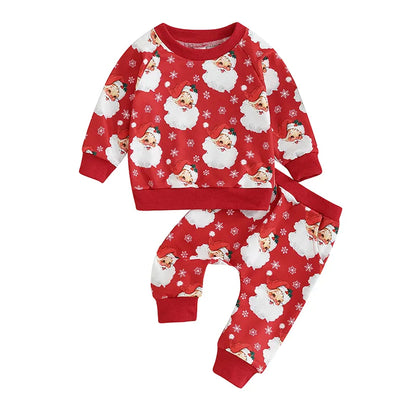 Santa Head Print Christmas Sets