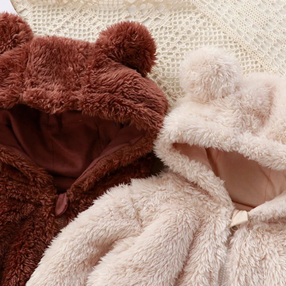 Bear Ear Hood Fleece Onesies Pyjamas