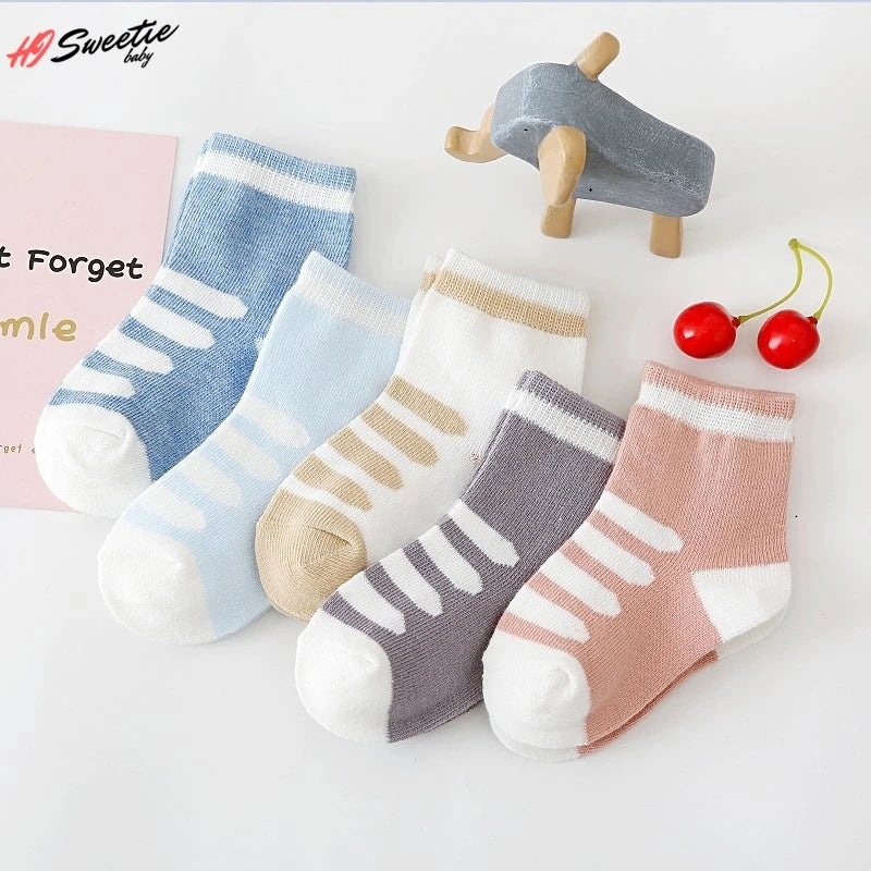 5Pairs Baby Socks Cotton Soft