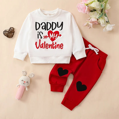 Girl Valentines Day Outfit Daddy is My Valentine Sweatshirt