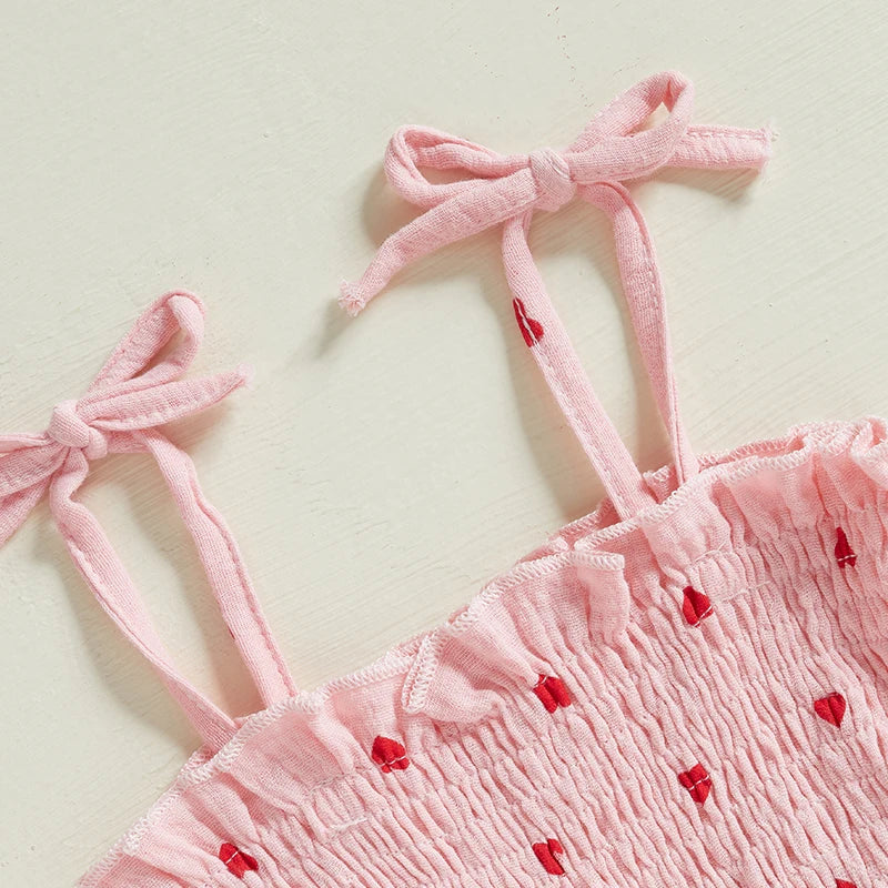 valentine's Heart Print Sleeveless Jumpsuit