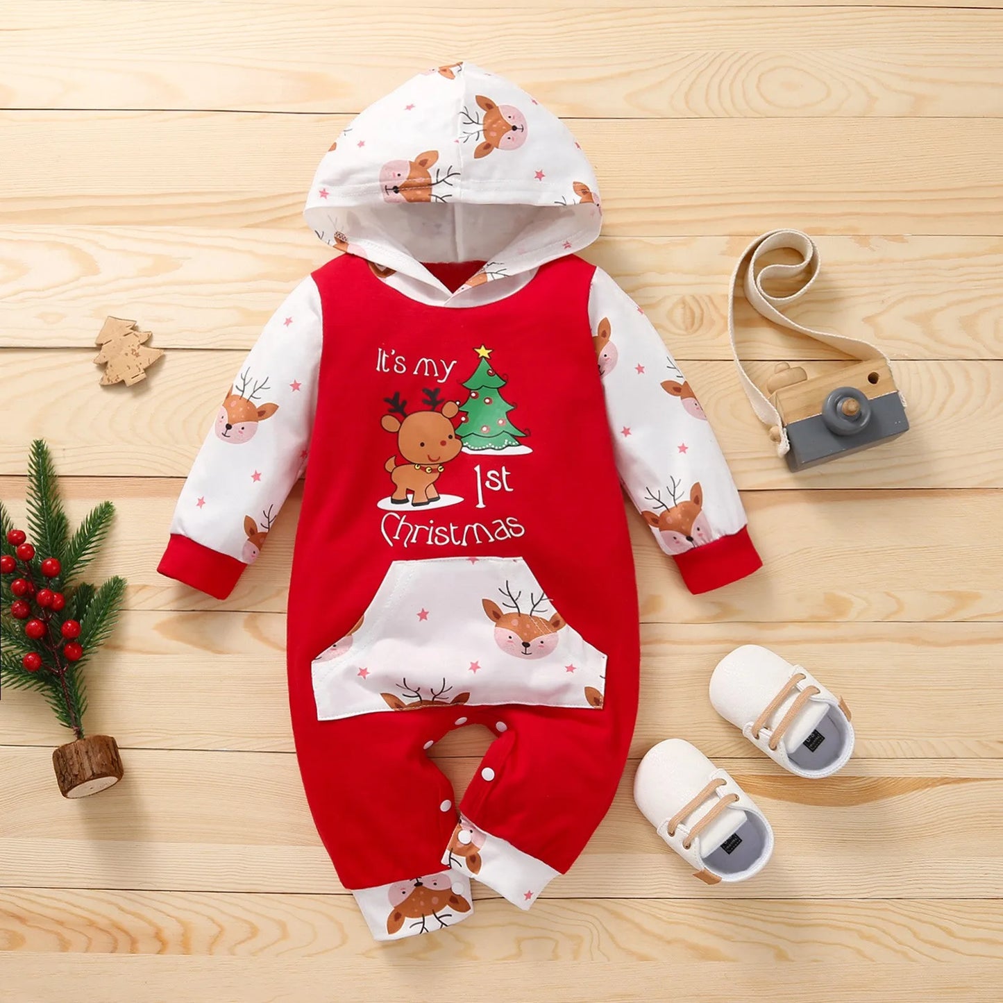 Christmas Newborn Baby Cute Deer Romper