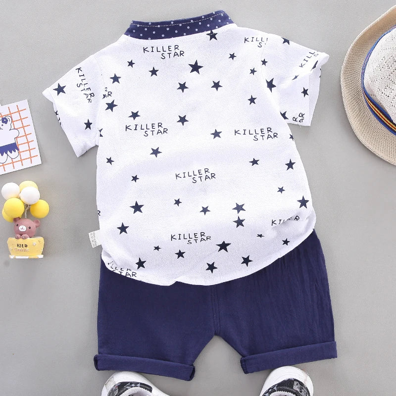 Boy's Suit shirt and Shorts 2PCS  Set