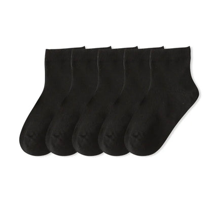 5 Pair Cotton Solid Children Socks