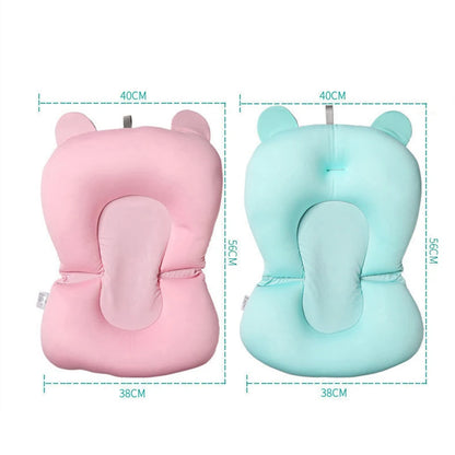 Baby Bath Seat Support Mat Foldable Baby Bath Tub Pad & Chair Newborn Bathtub Pillow Infant Anti-Slip Soft Comfort Body Cushion