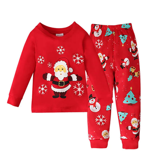 Toddler Baby Cartoon Christmas Santa Pajamas Set