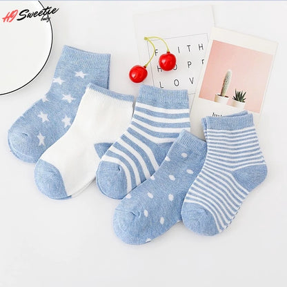 5Pairs Baby Socks Cotton Soft