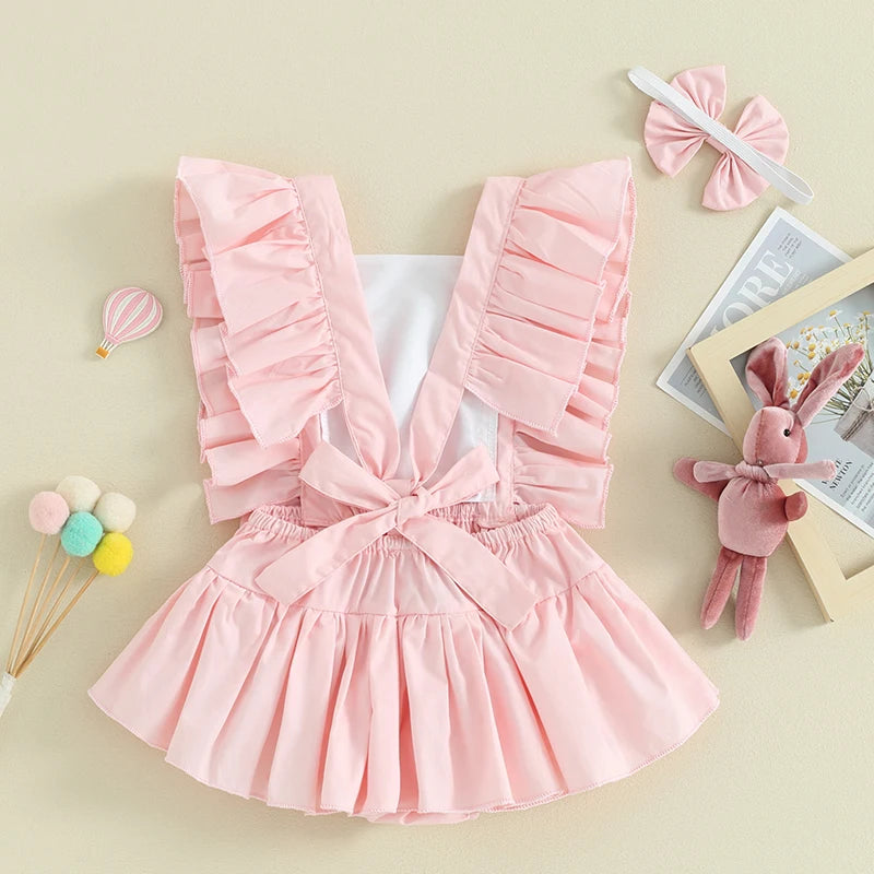 Baby Girl Easter Outfit Rabbit Print