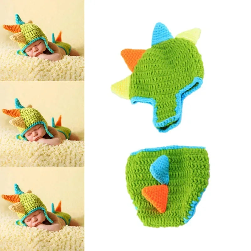 Lovely Dog Photo Shoot Props for Newborns Photography Accessories Boy Girl Birth Clothes Set New Born Knitted Costume Outfit