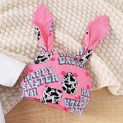 Bunny Bodysuit Top with Pants Set with Rabbit Ear Hat