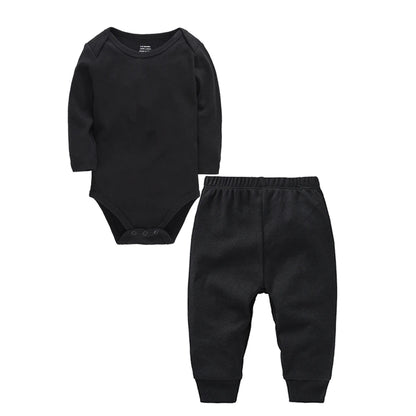 100% Cotton Plain Baby Romper+Pant Bodysuit