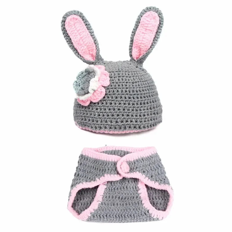 Lovely Dog Photo Shoot Props for Newborns Photography Accessories Boy Girl Birth Clothes Set New Born Knitted Costume Outfit