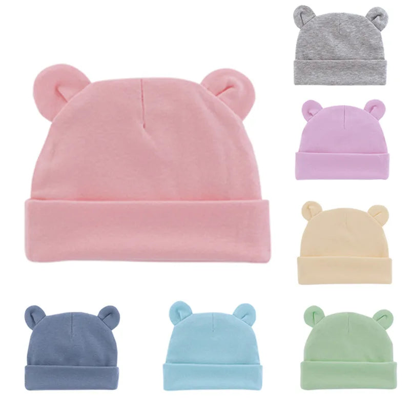 Baby Comfortable Cute Ear Shape Solid Color Hats