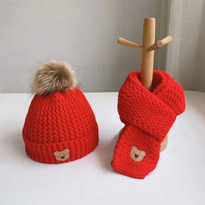 Children's Hat Scarf, Two-piece Set,