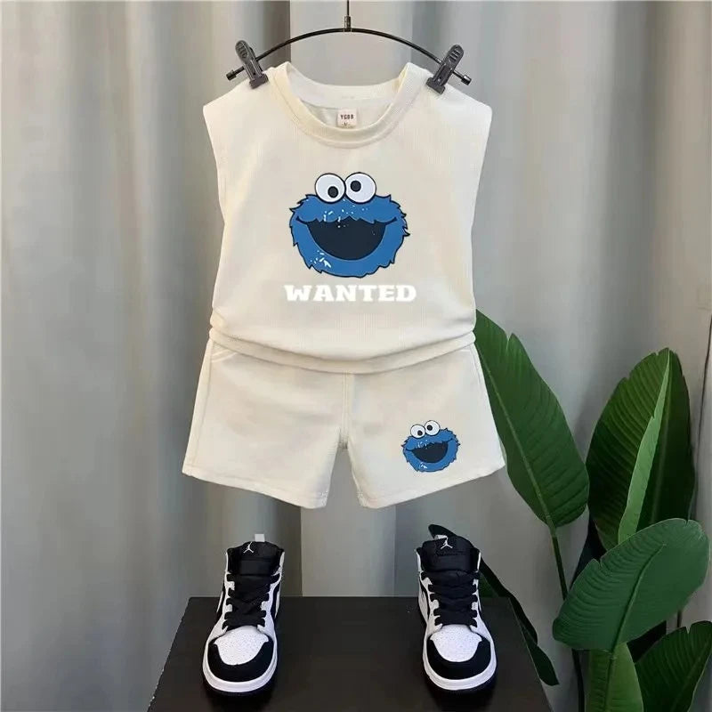 Round Neck T-shirt Top Shorts Set Kids Outfits