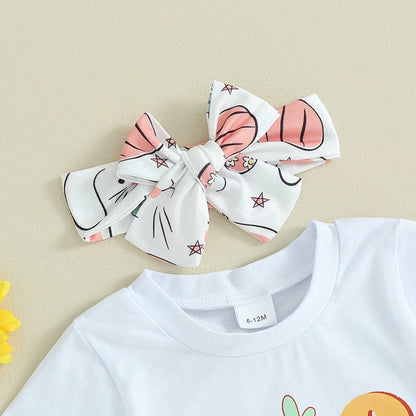 Bunny T-Shirt Tee Tops Flare Pants with Headband