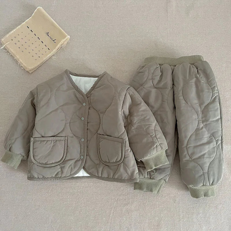 Infant Baby Clothing Set Thicken Jacket + Pants Warm