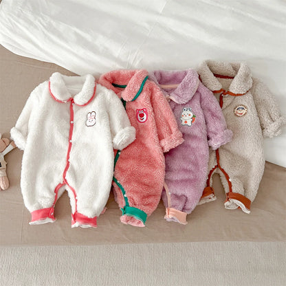 Winter Fleece Jumpsuit Multi-color One-piece Coat