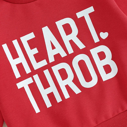 Toddler Valentines Day Outfit “heart throb” sweatshirt