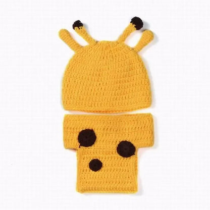 Lovely Dog Photo Shoot Props for Newborns Photography Accessories Boy Girl Birth Clothes Set New Born Knitted Costume Outfit