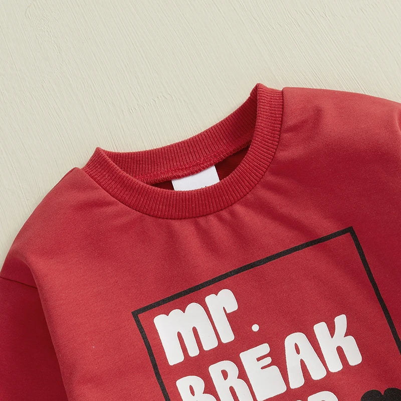 Valentine’s Day Outfits Long Sleeve Sweatshirt and Pants Set