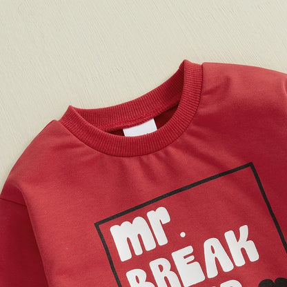 Valentine’s Day Outfits Long Sleeve Sweatshirt and Pants Set