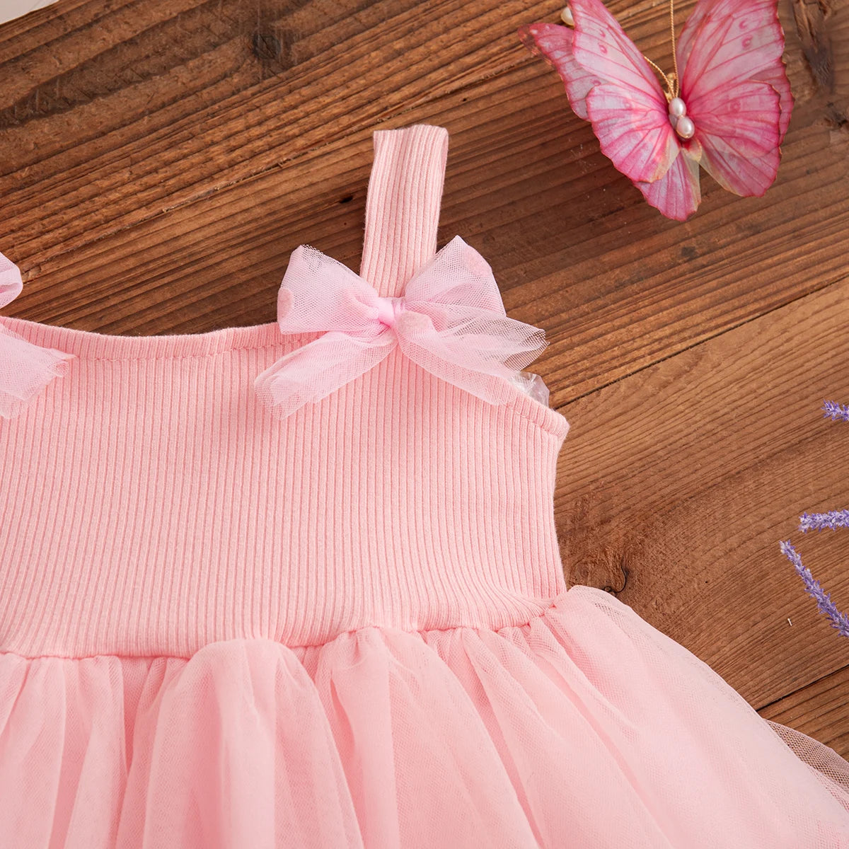 Floral Patterns And Bows Halter Puffy Girl Dress