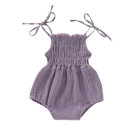 Solid Color Sleeveless Romper