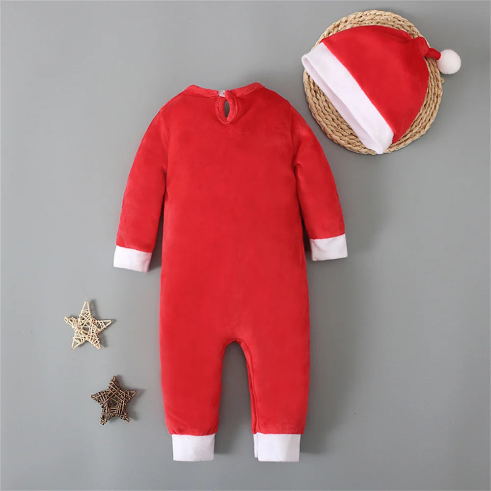 Newborn Baby Christmas Clothes Santa Claus Romper Long Sleeves Jumpsuit for Toddler New Year Costume Infant Xmas Outfits