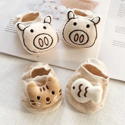 Baby Toddlers Home Floor Non-slip Dispensing Socks Cartoon Doll Cotton Socks for 0-3Y Girls Boys Kids Newborn Infant Clothes