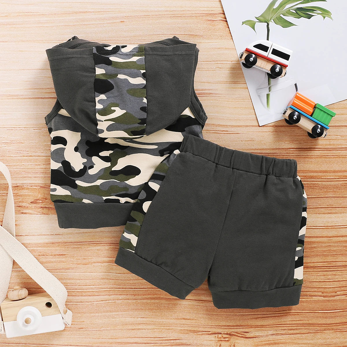 Camouflage Top+Shorts 2PCS Summer Sporty Outfit