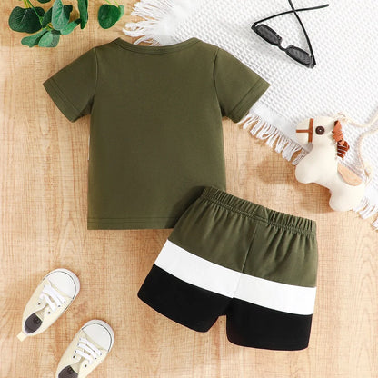 "HAPPY EVERYDAY" Short Sleeve Tshirt and Shorts Summer Outfit