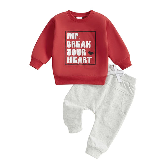Valentine’s Day Outfits Long Sleeve Sweatshirt and Pants Set