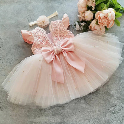 Kids Dresses for Girls Summer Infant Party Flower Girl Wedding Children Clothing Princess Tutu Dress Toddler Baby Xmas Lace Gown